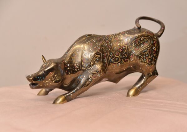 Brass Angry Bull – Dynamic Figurine