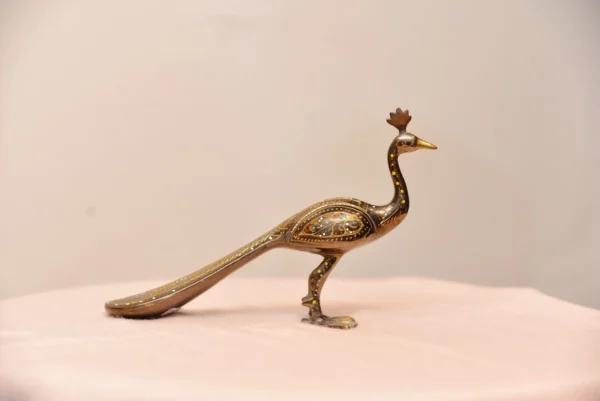 Brass Peacock - Compact Figurine