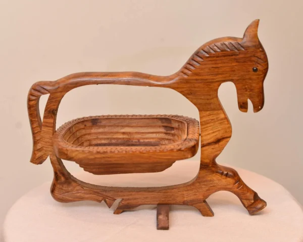 Horse Wooden Basket (Handmade)