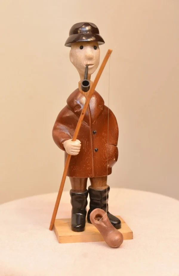 Fisherman Wooden Character